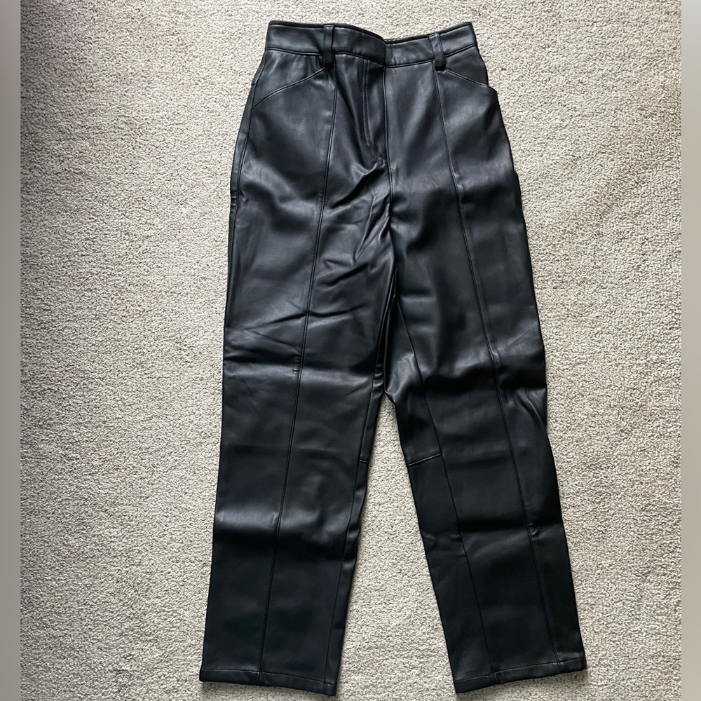 Faux leather pants